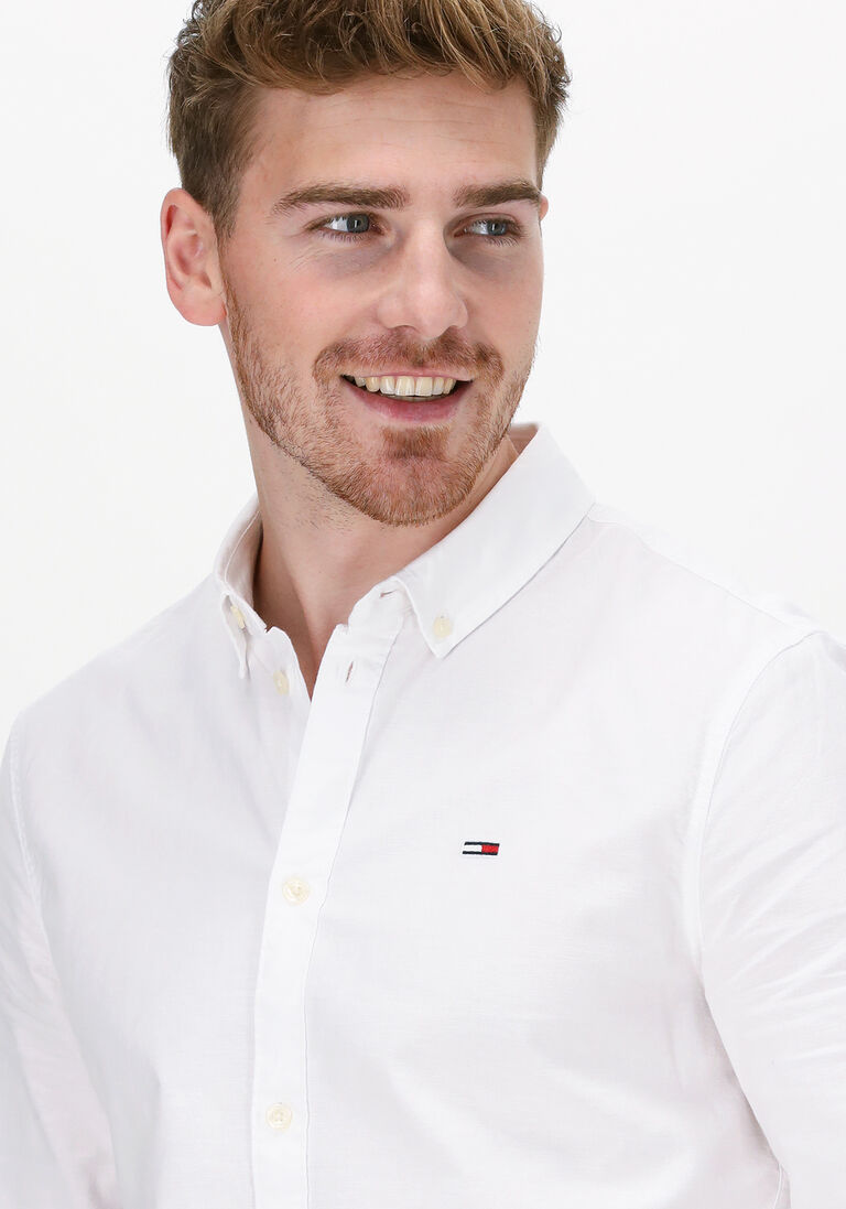 TOMMY JEANS witte tommy jeans casual overhemd tjm slim stretch oxford shirt
