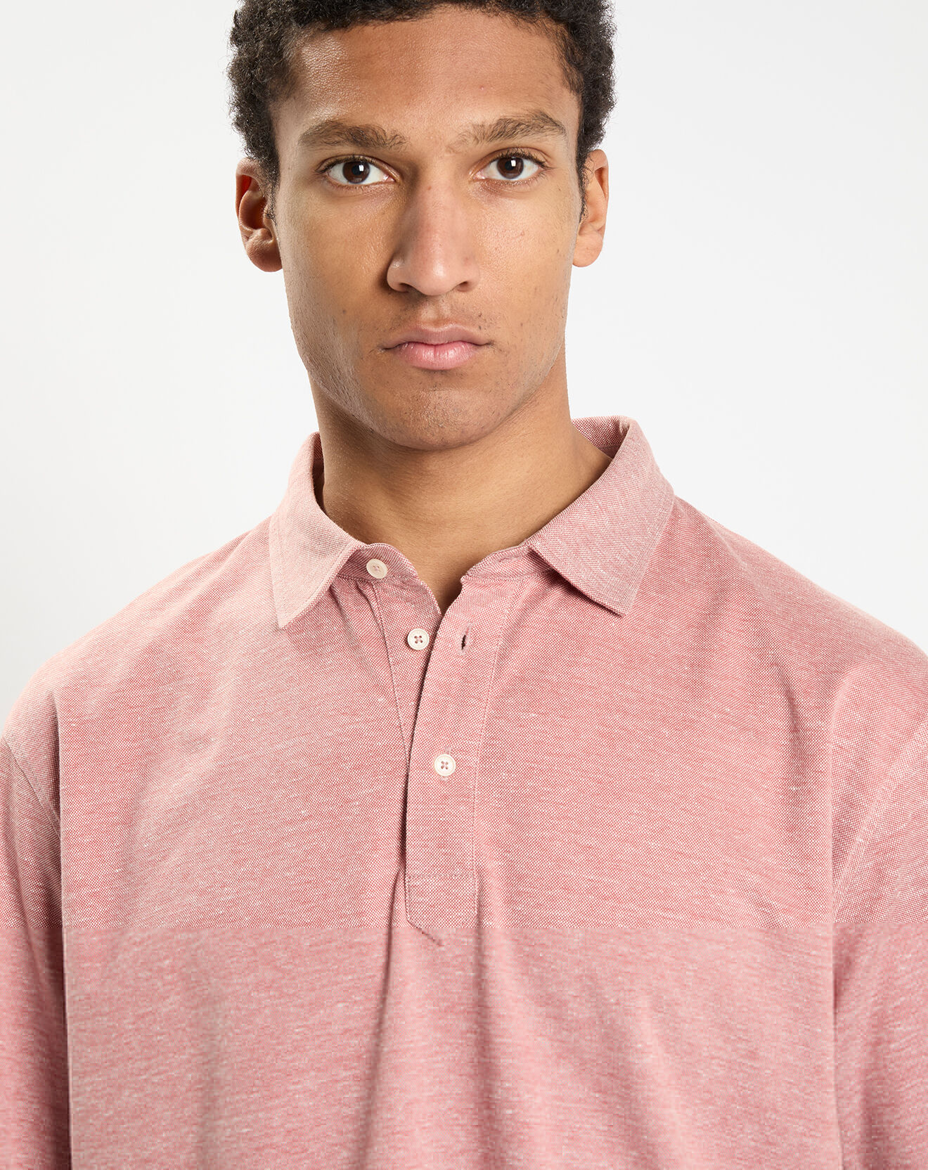 Hackett London Polo en Lin mélangé Regular Fit Oxford orange moyen chiné