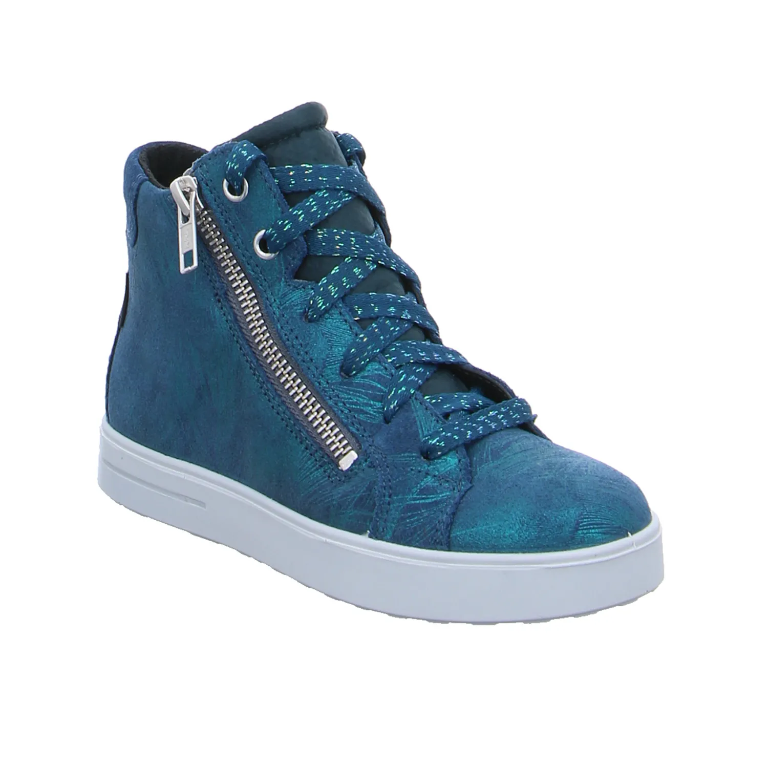 SUPERFIT Kleinkinder-Halbschuh Binder Petrol Leder  Sneaker high