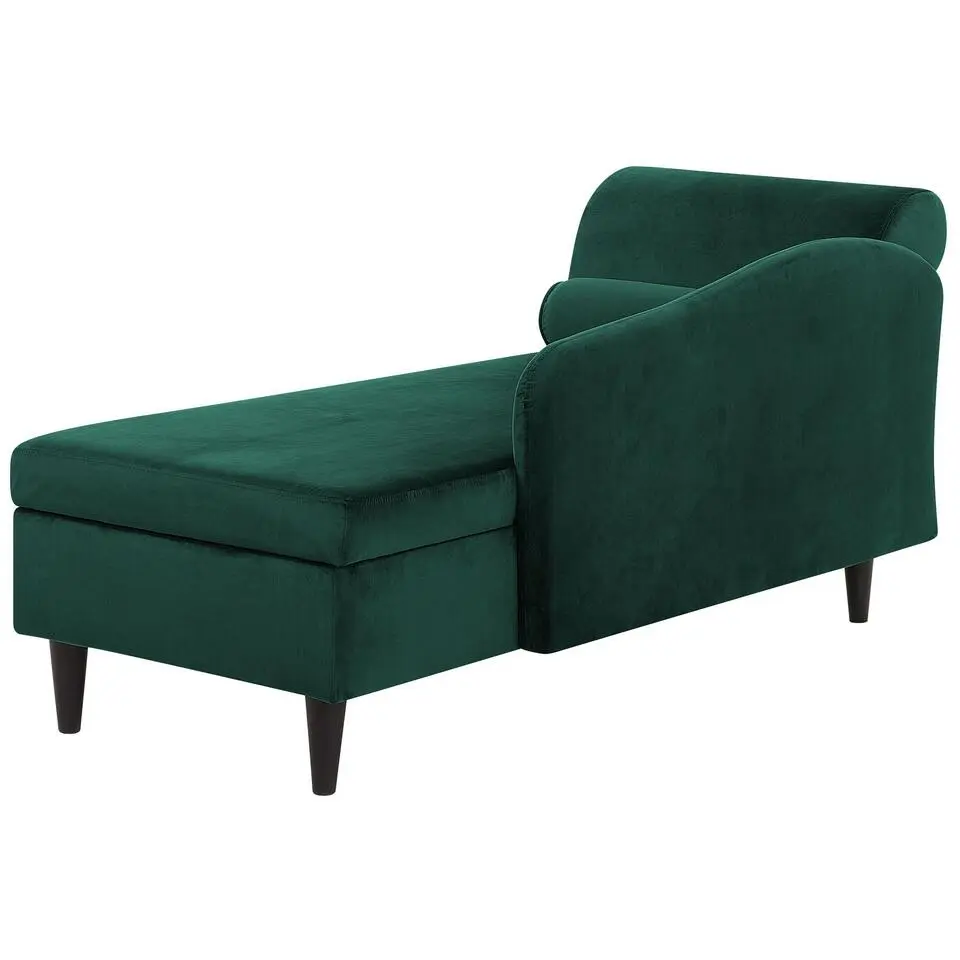 LUIRO - Chaise longue - Groen - Linkerzijde - Fluweel