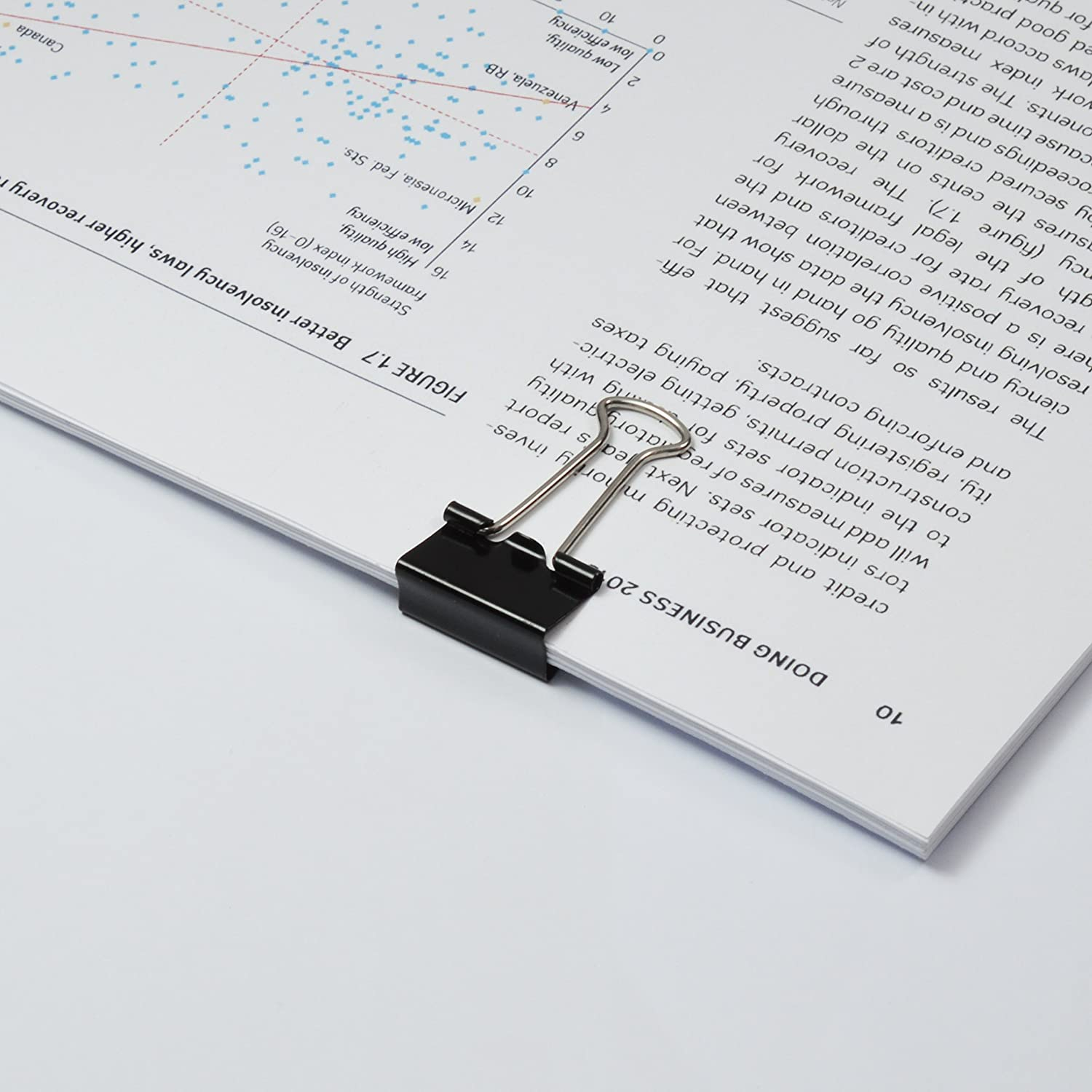 (20er Set) 19mm Foldback Metall Klammern Befestigungsclip Büroklammern - Schwarz