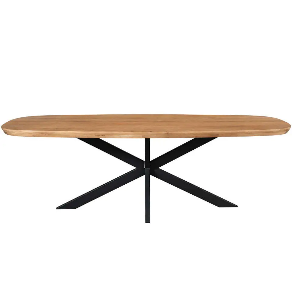 Eettafel Deens Ovaal Naturel Hout - 200x100x76cm - Madison
