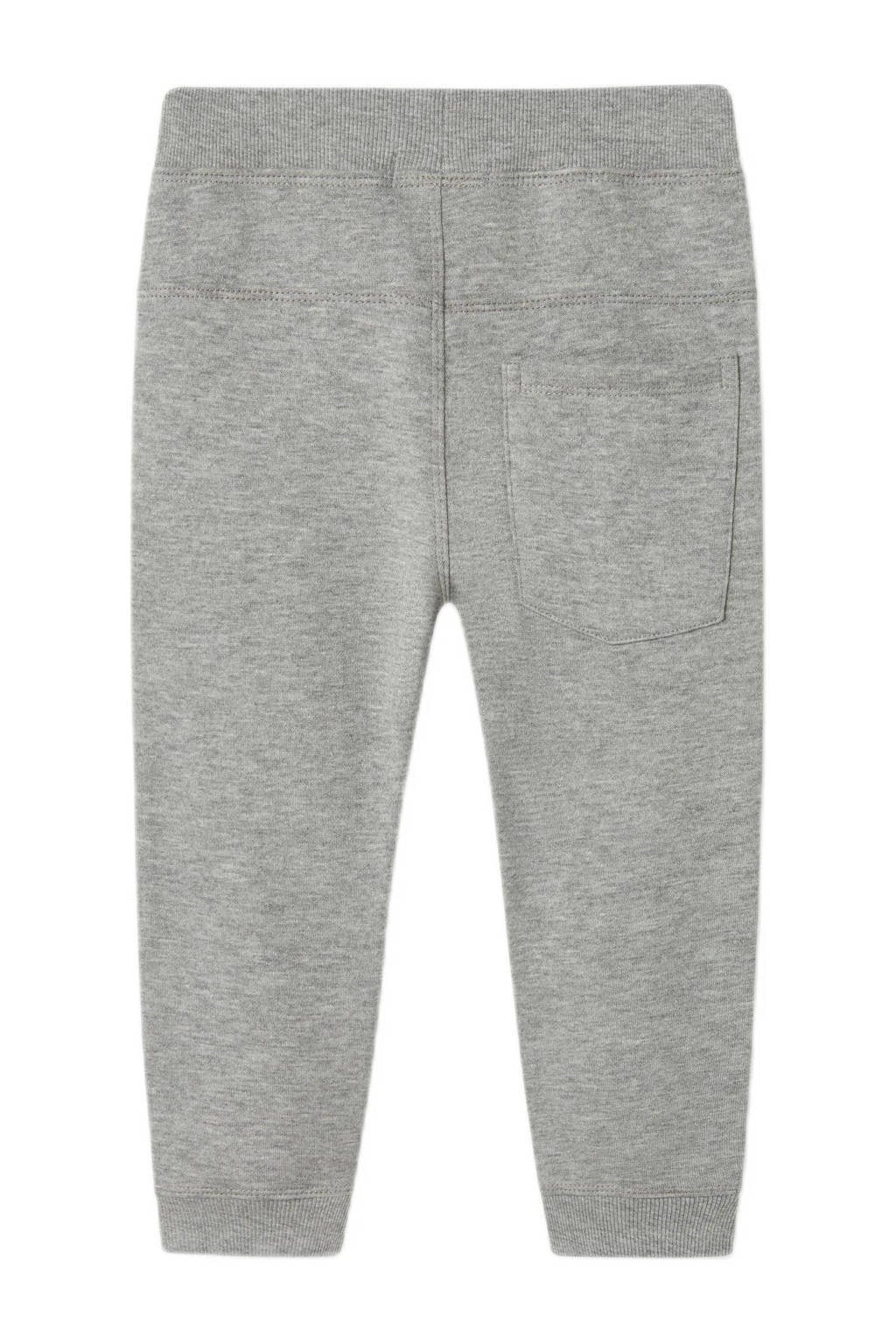NAME IT slim fit joggingbroek NMMVIMO grijs melange