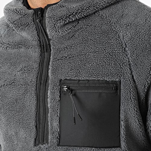Veste Col Zippé Capuche Polaire 242 Gris