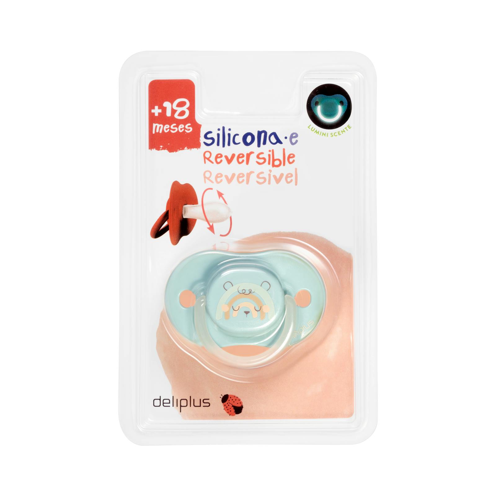 Sucette réversible en silicone Deliplus +18 mois