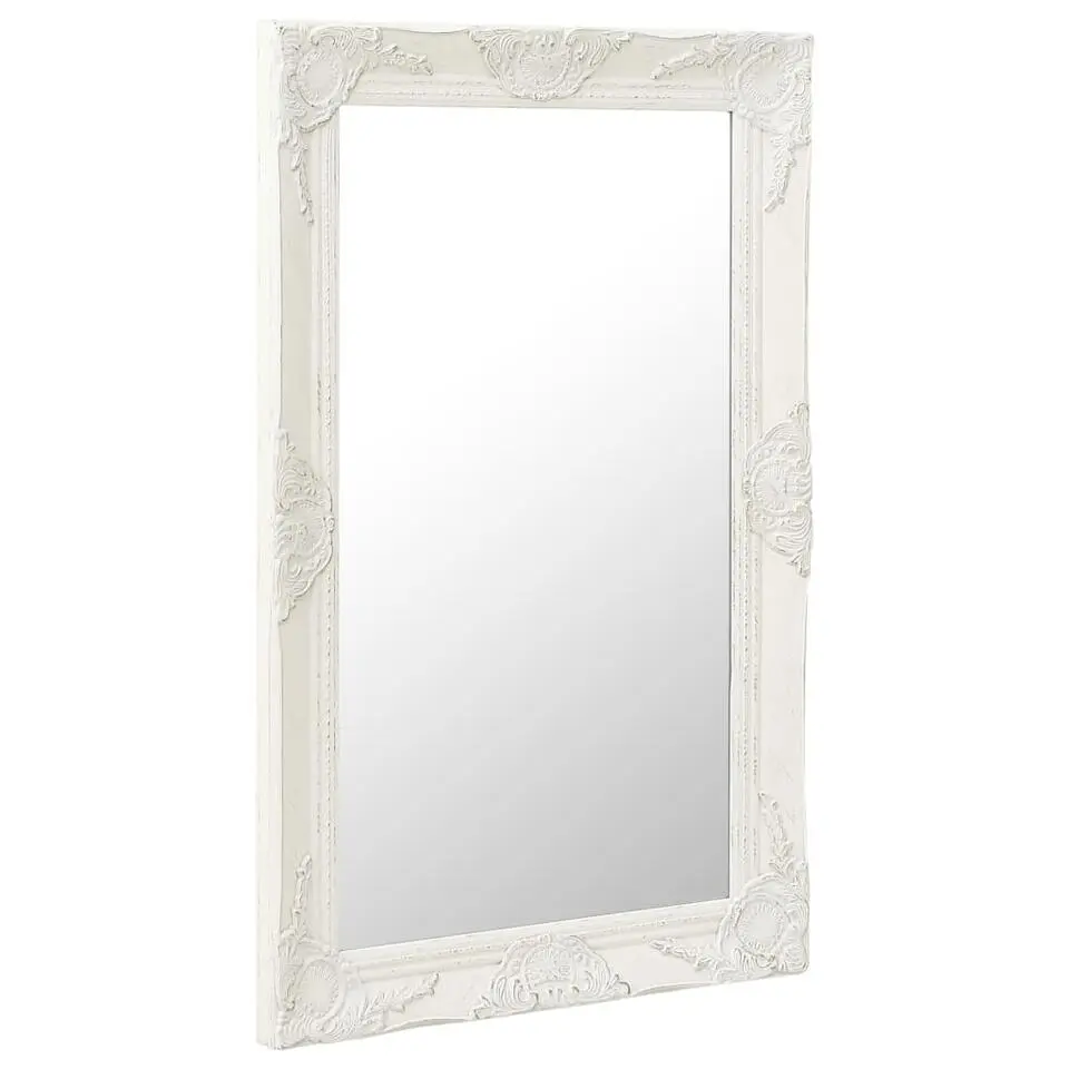 vidaXL - Wandspiegel - Wit - Hout - 50 x 80 cm