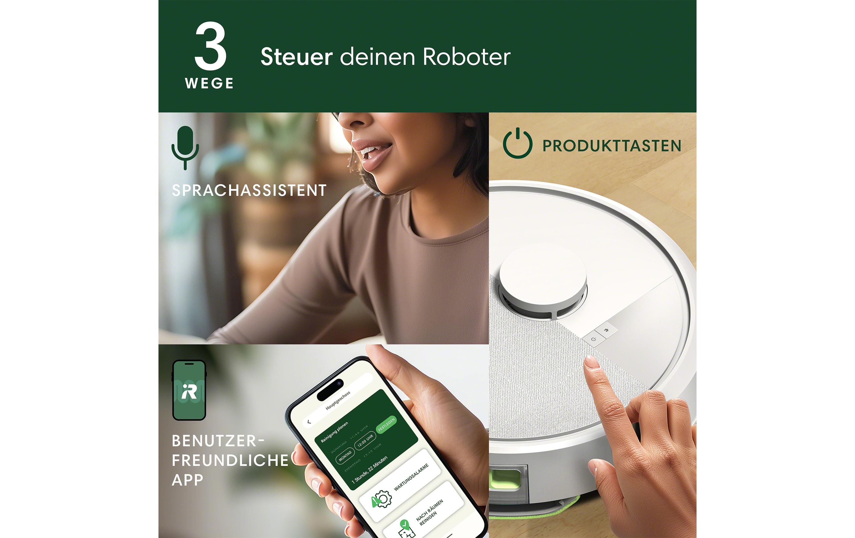 Saug- und Wischroboter Roomba 105 Combo + AutoEmpty Dock<br>Innovativer Reinigungsroboter mit selbstentleerender Dock