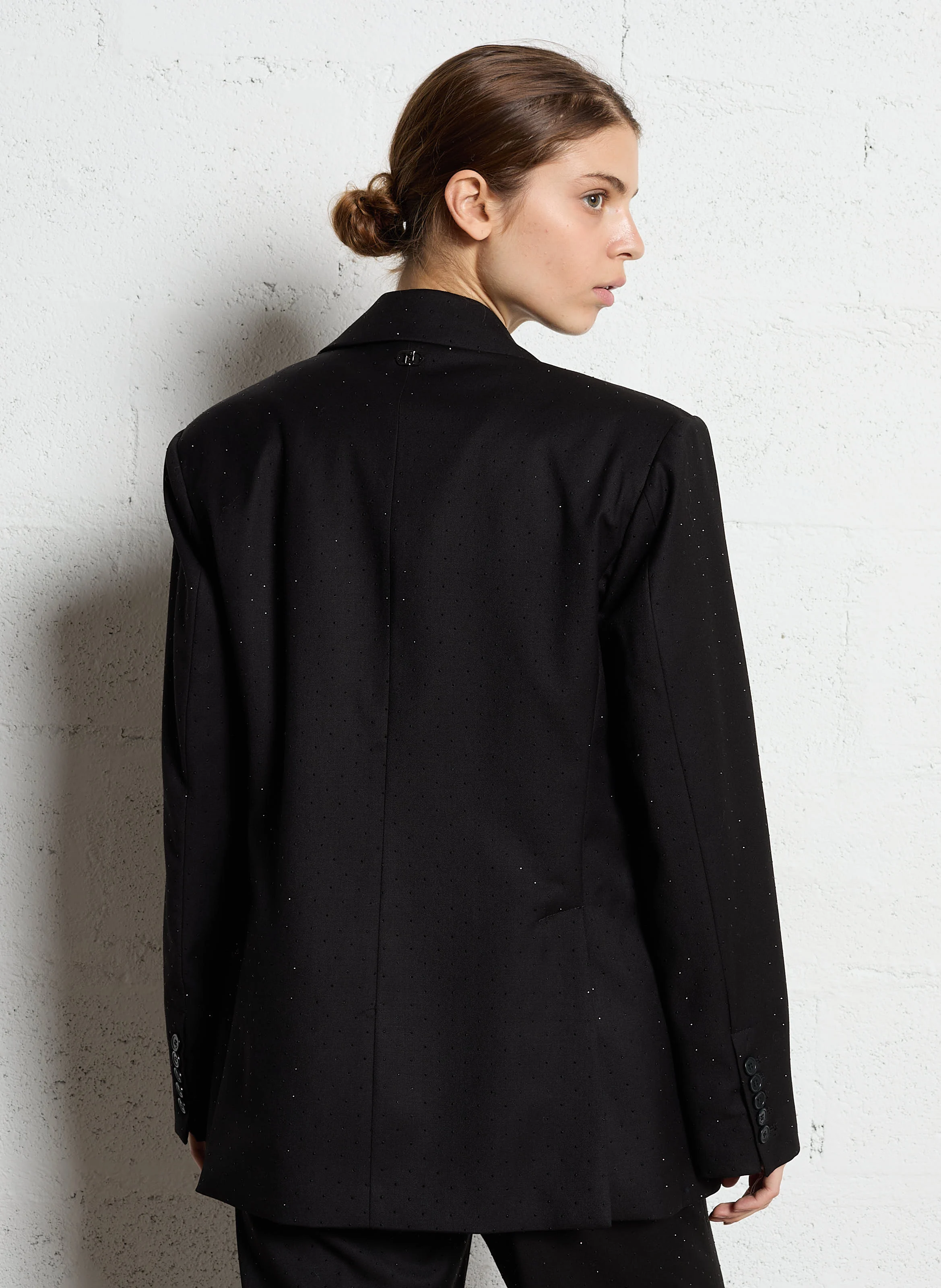 Veste tailleur à strass | Noir