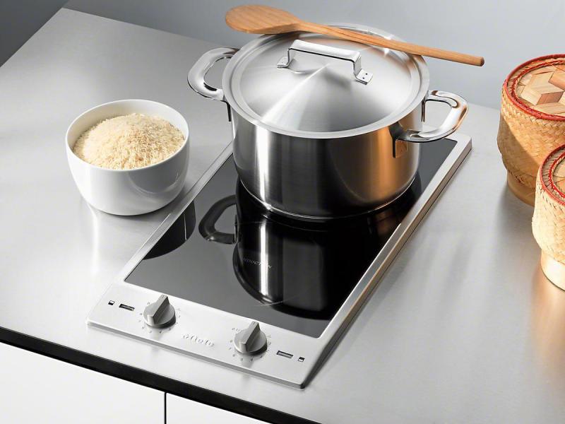 Miele Glaskeramik-Kochfeld CombiSet CS 1212-1 l Edelstahl Glaskeramik-Kochfeld mit 2 Herdplatten