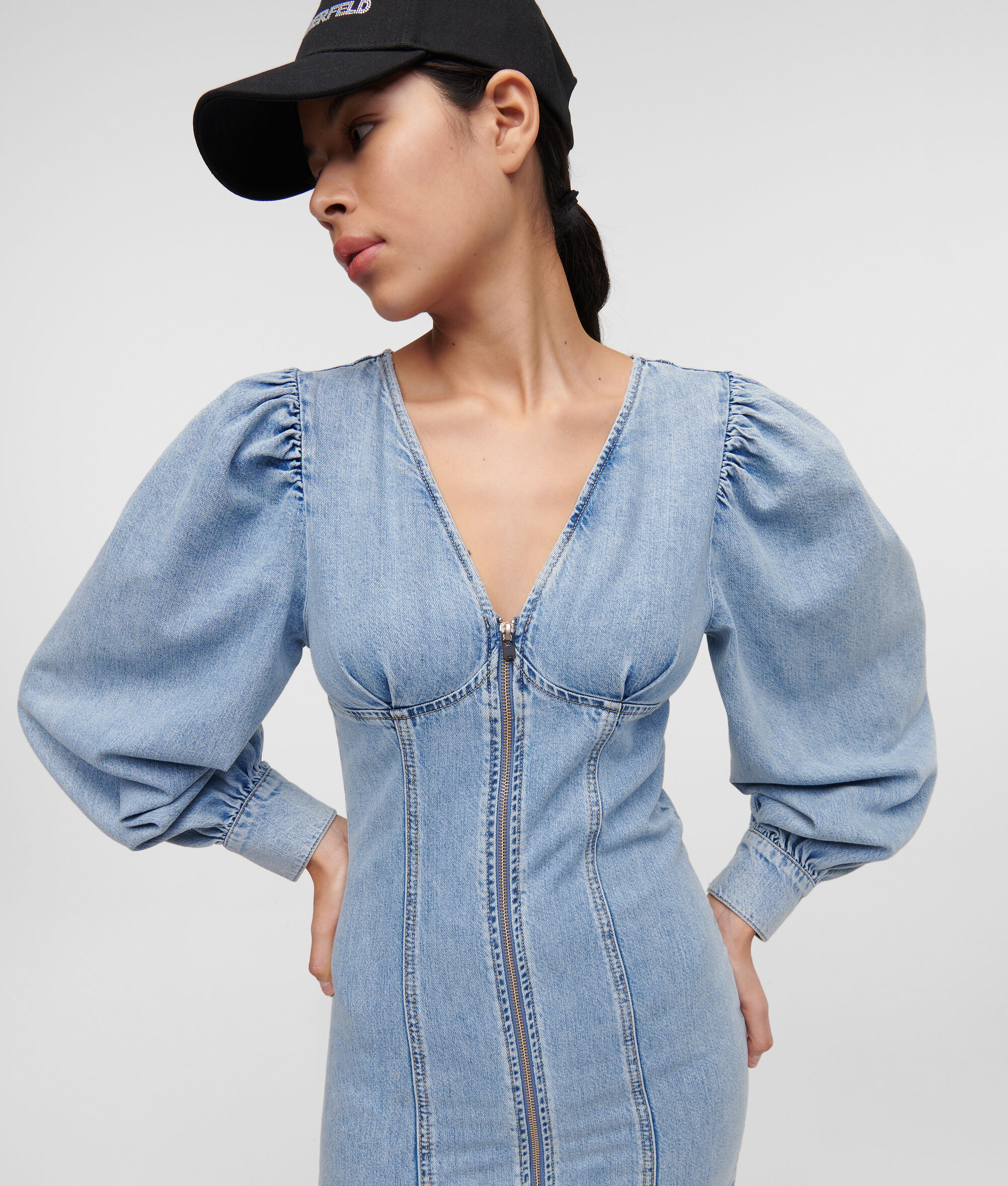 ROBE BUSTIER À MANCHES BOUFFANTES KLJ