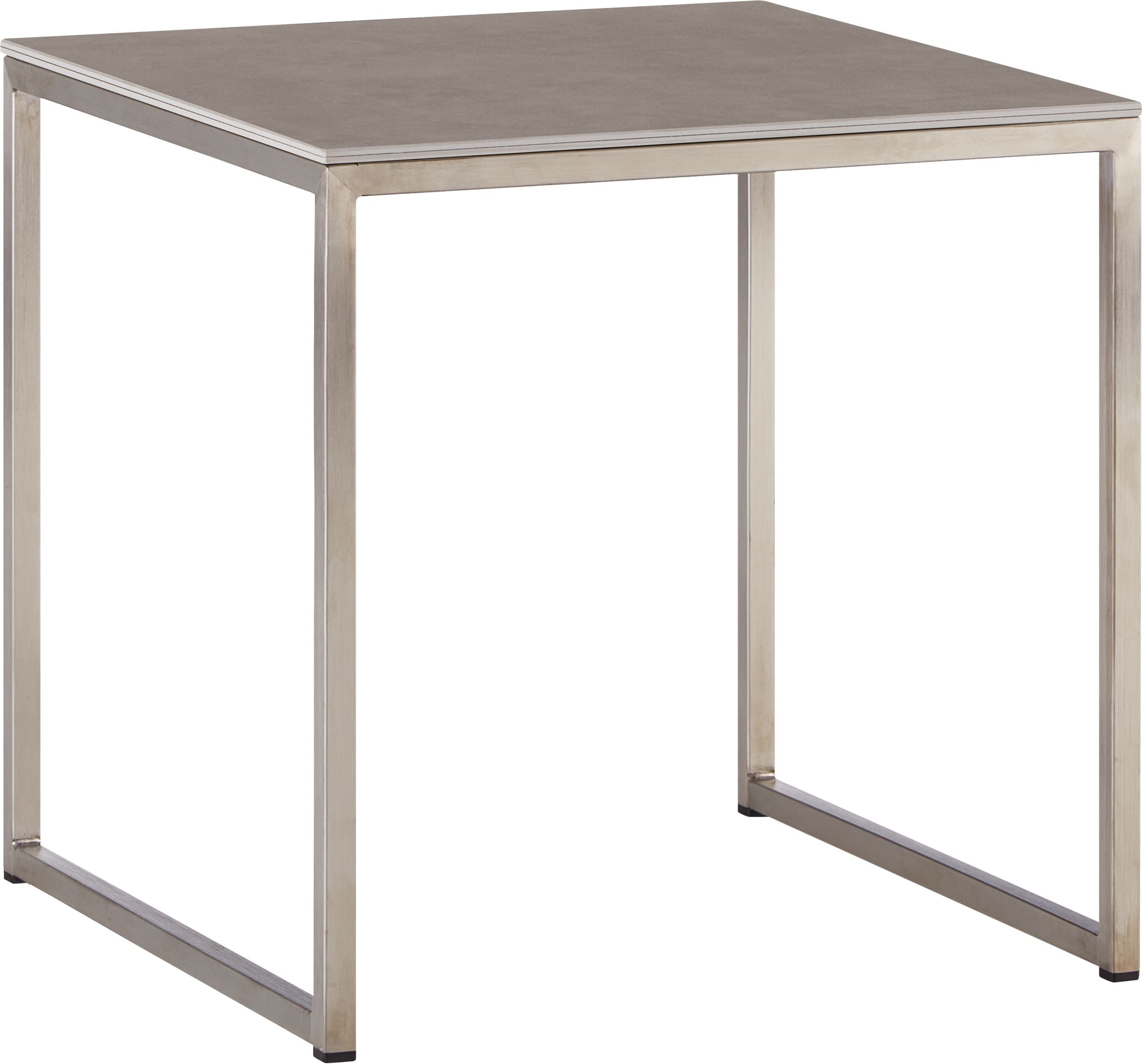 AVEA Beistelltisch - Beton hell / Edelstahl / B: 40.0 cm x T: 40.0 cm x H: 40.6 cm