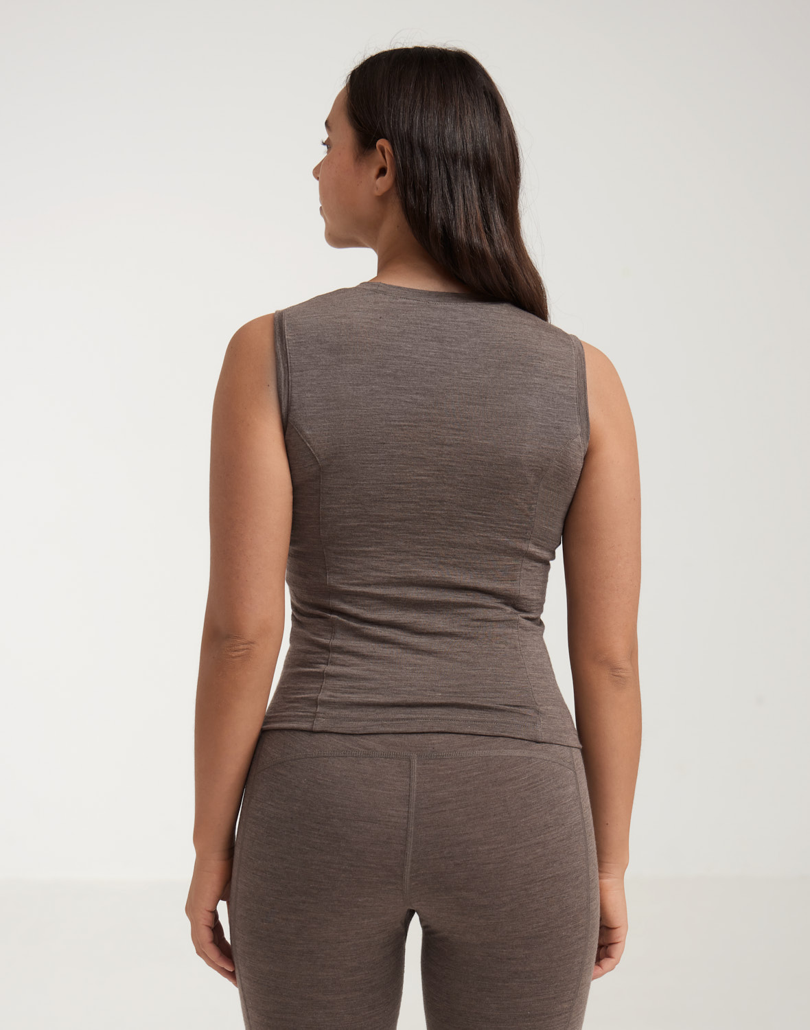 Korte tanktop in merinowol voor dames in Zwart