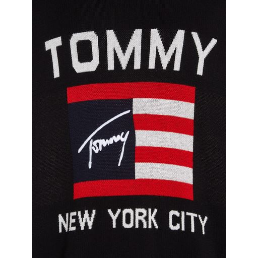 Tommy Jeans Athlethic Flag Striktrøje, Sort, L