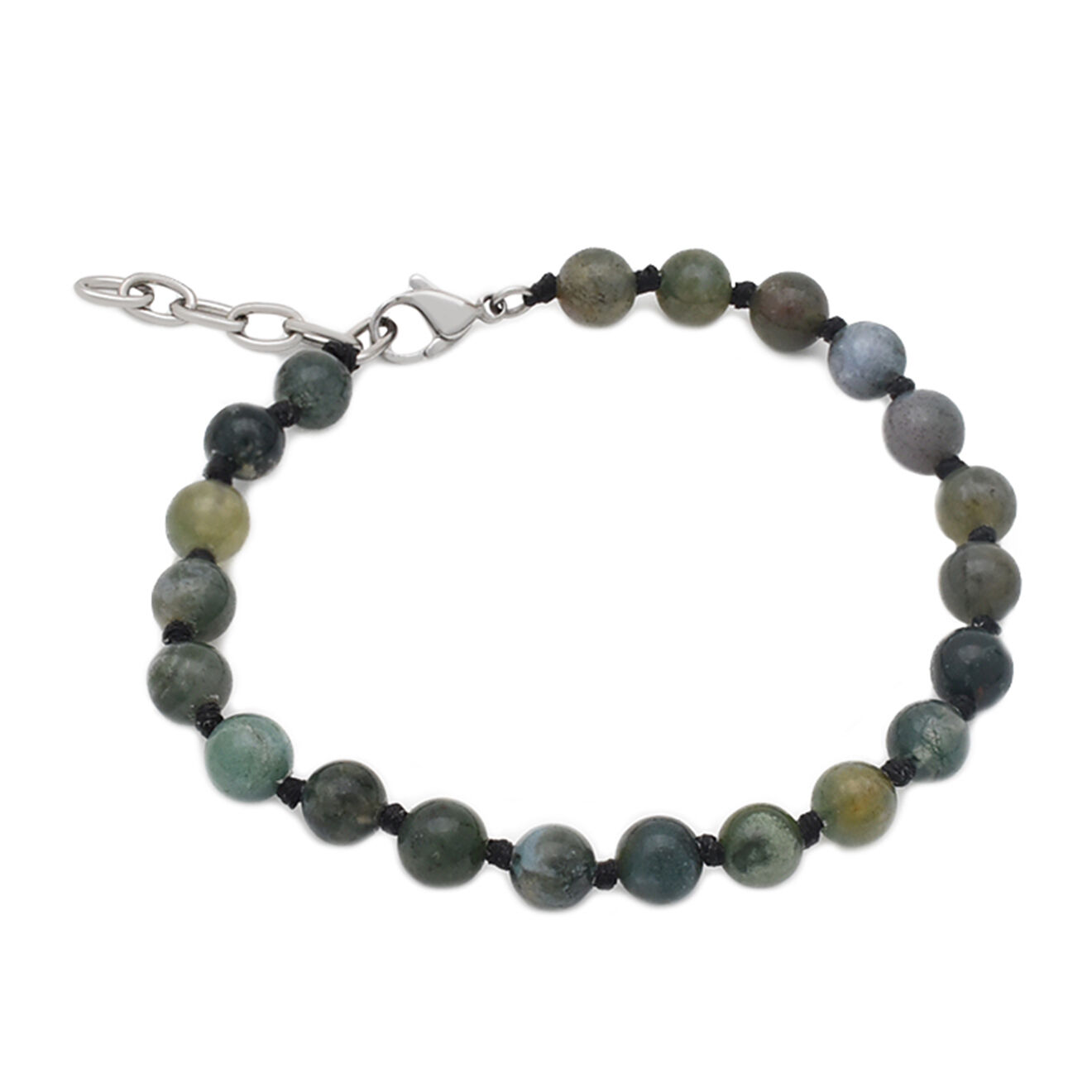 Jacobson Bracelet en Acier & Perles vertes