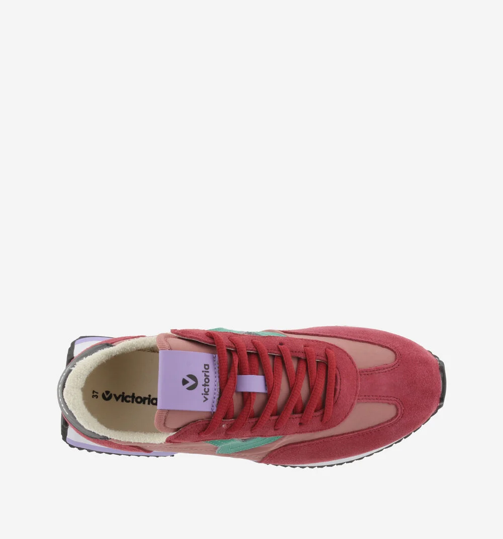 COSMOS NYLON SOFT & CUIR FENDU Baskets pour femmes semelle colorée TEJA