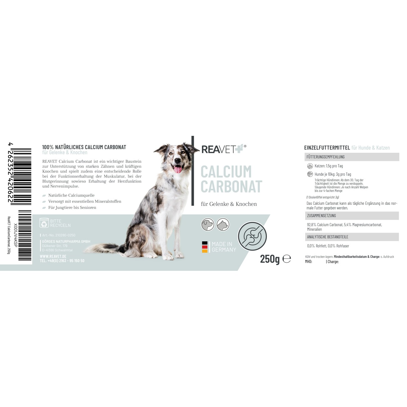 REAVET Calcium Carbonat 250g