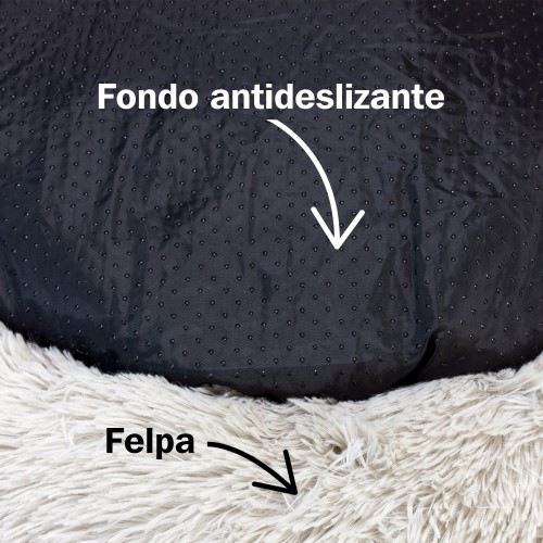 Cama redonda macia Arquivet cinza para animais de estimação