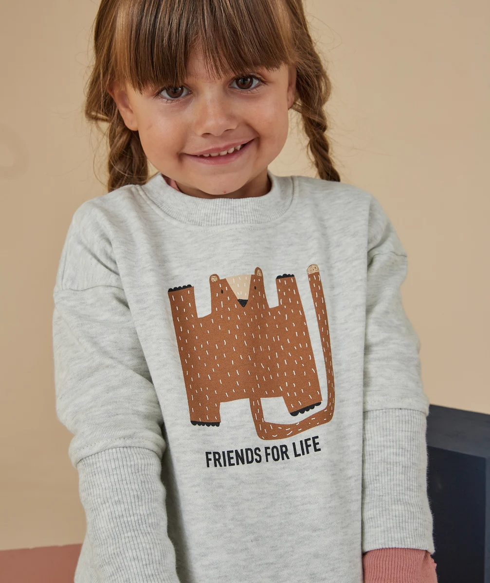 LE SWEAT ÉVOLUTIF ÉCRU CHINÉ EN COTON PIMA