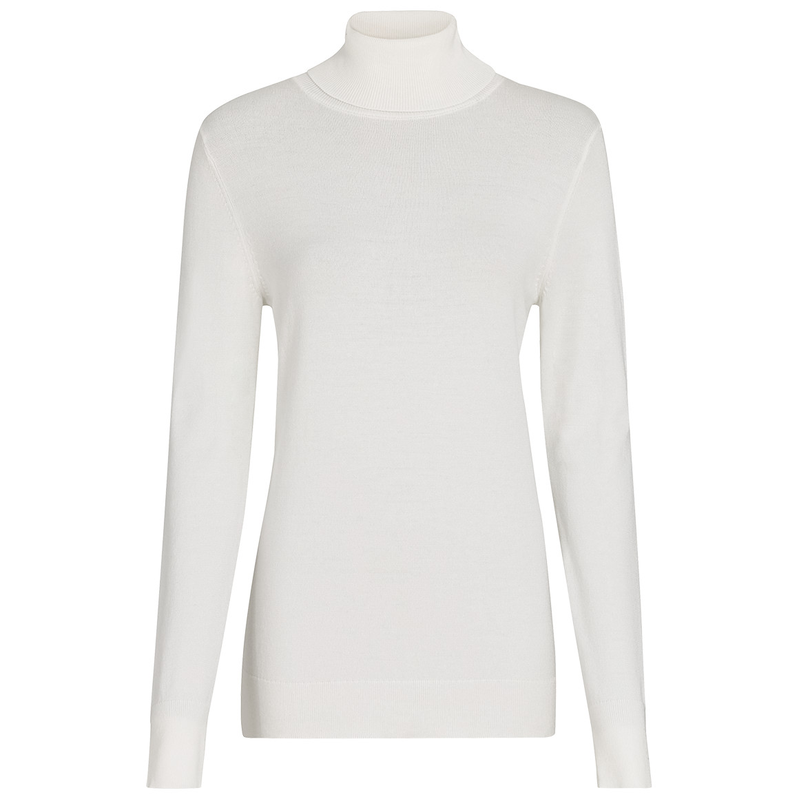 Gina Damen Rollkragenpullover unifarben weiss
