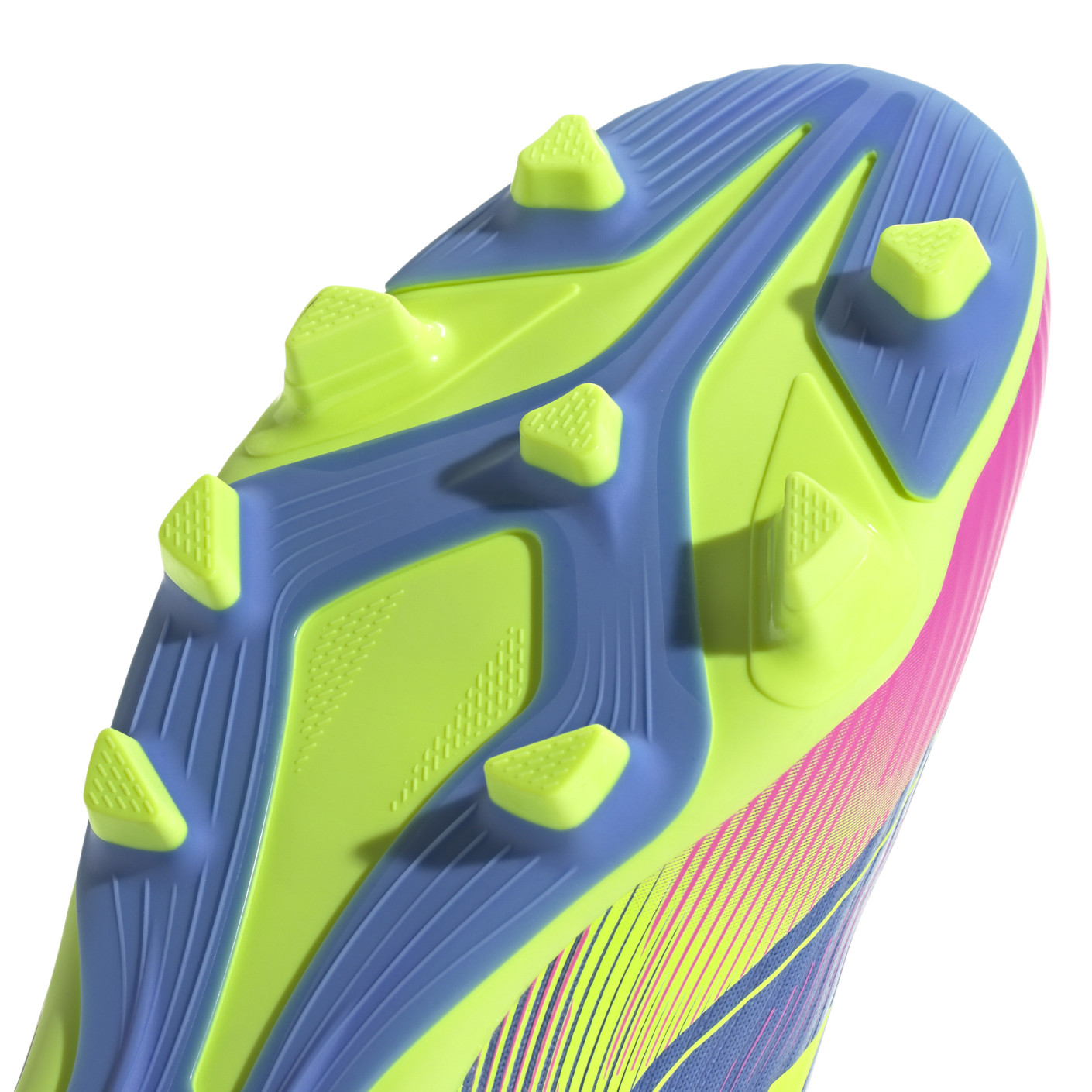 Adidas F50 Club Gras / Kunstgras Voetbalschoenen (MG) Blauw Neongeel Roze