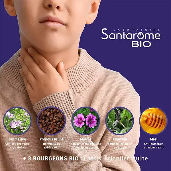 Xarope Infantil Santarome Bio Respi'Rub com Própolis Orgânica Sabor Morango 100 ml
