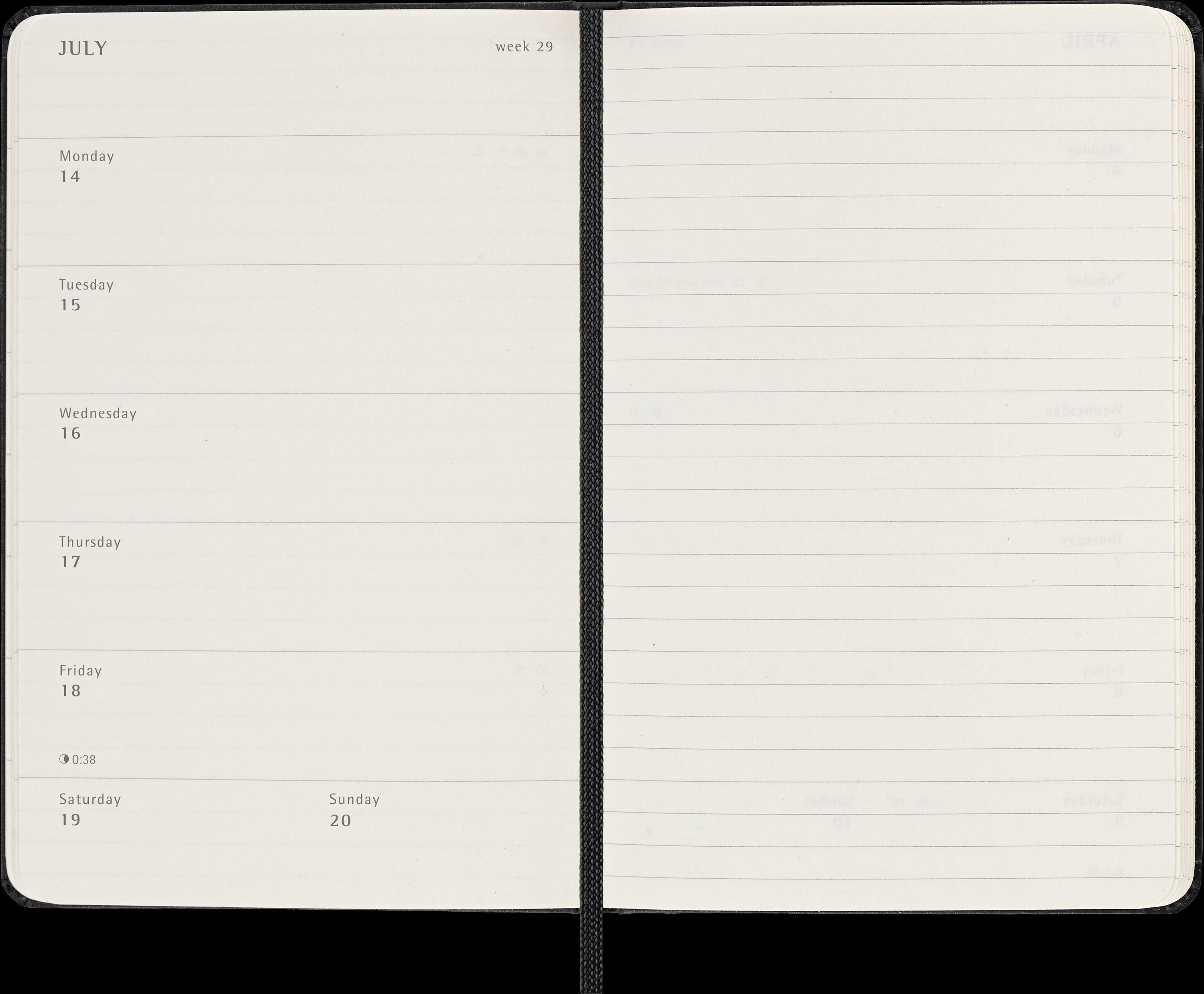Moleskine 18 Monate Wochen Notizkalender 2024/2025, P/A6