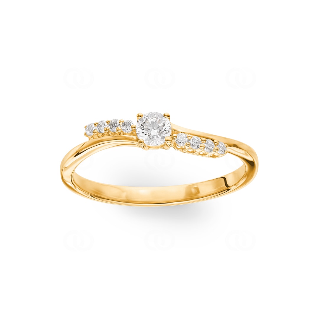 0.25 Karat Diamantring 750/18 K Gelbgold