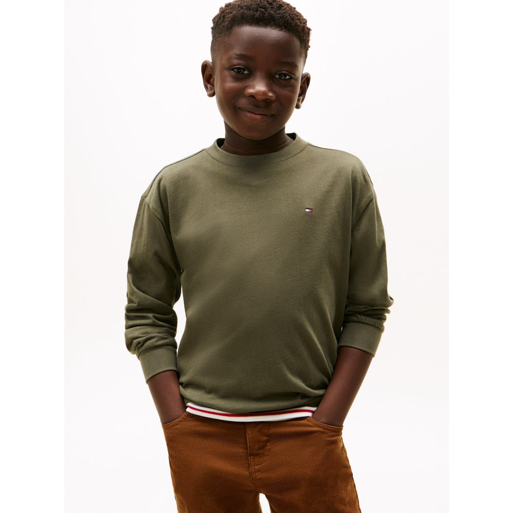 Køb Tommy Hilfiger Pewter Green Essential T-Shirt Ls