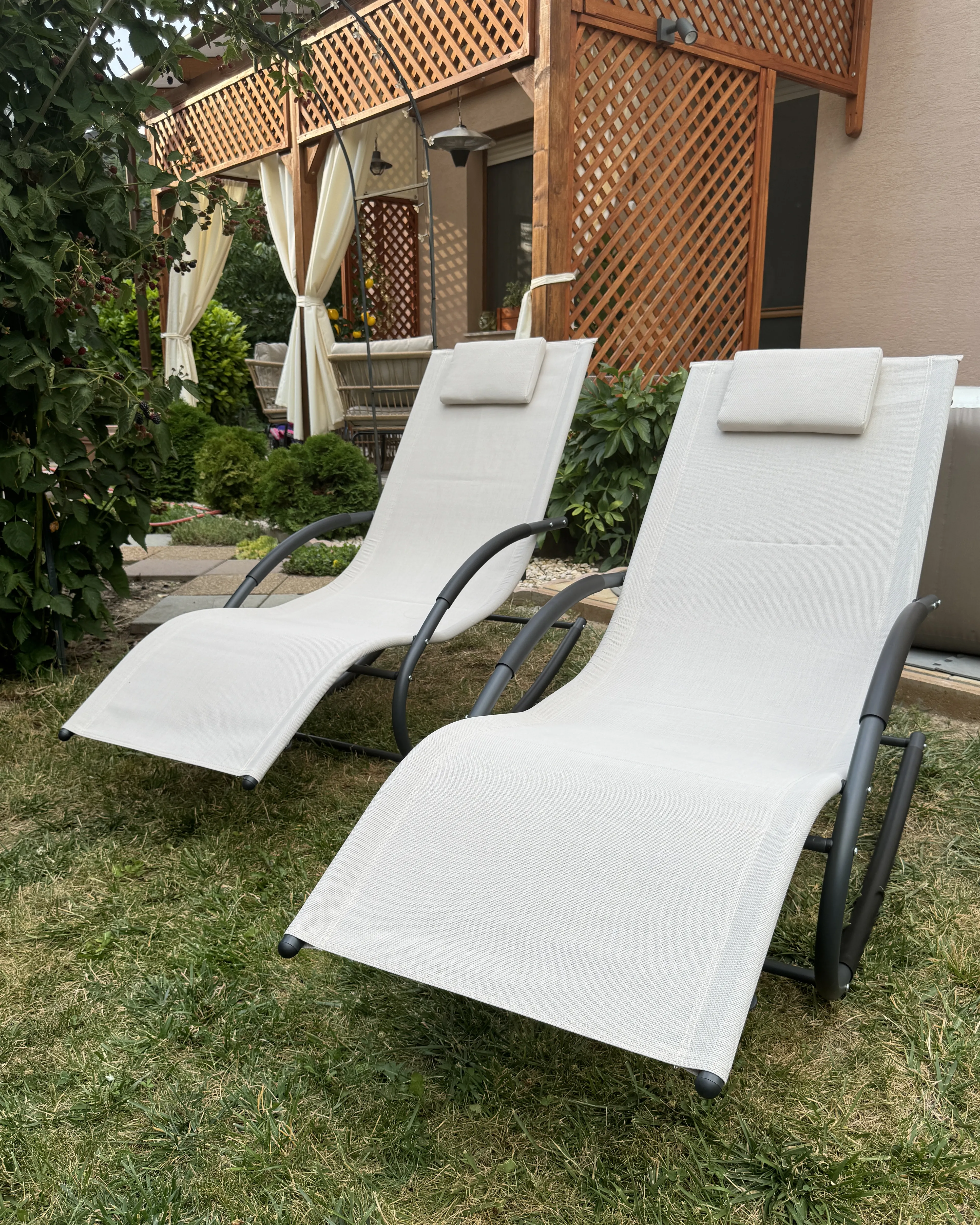 Schommel-ligstoel CARANO II Metaal Beige