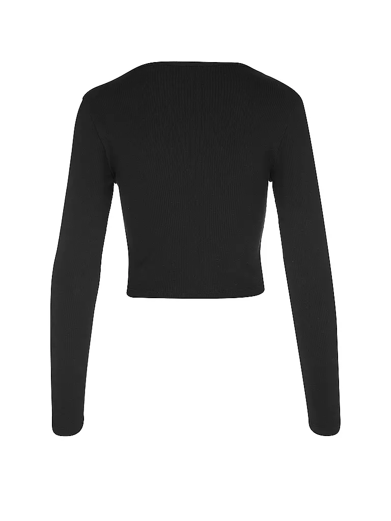 HUGO Langarmshirt DARIMINA Cropped Fit  schwarz