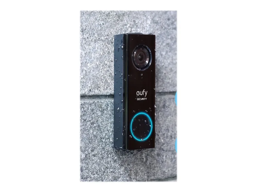 Eufy Video Doorbell 2K - Dørringeklokke - trådløs - Wi-Fi - 2.4 Ghz - sort