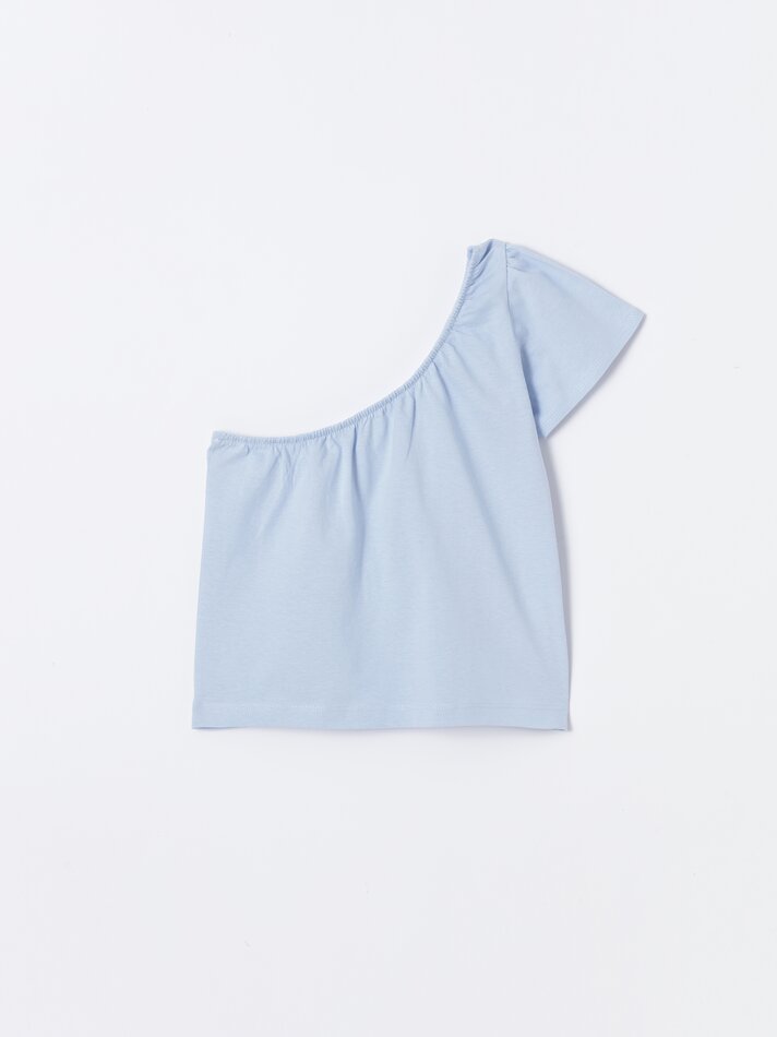 Camiseta assimétrica - Azul claro