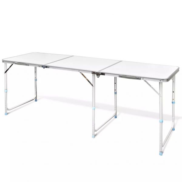 Mesa de Acampamento Dobrável e Ajustável em Alumínio 180 X 60 cm - 41326
