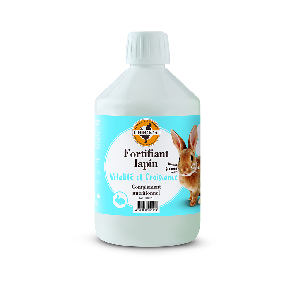 Aliment diététique complémentaire fortifiant lapins 500ml