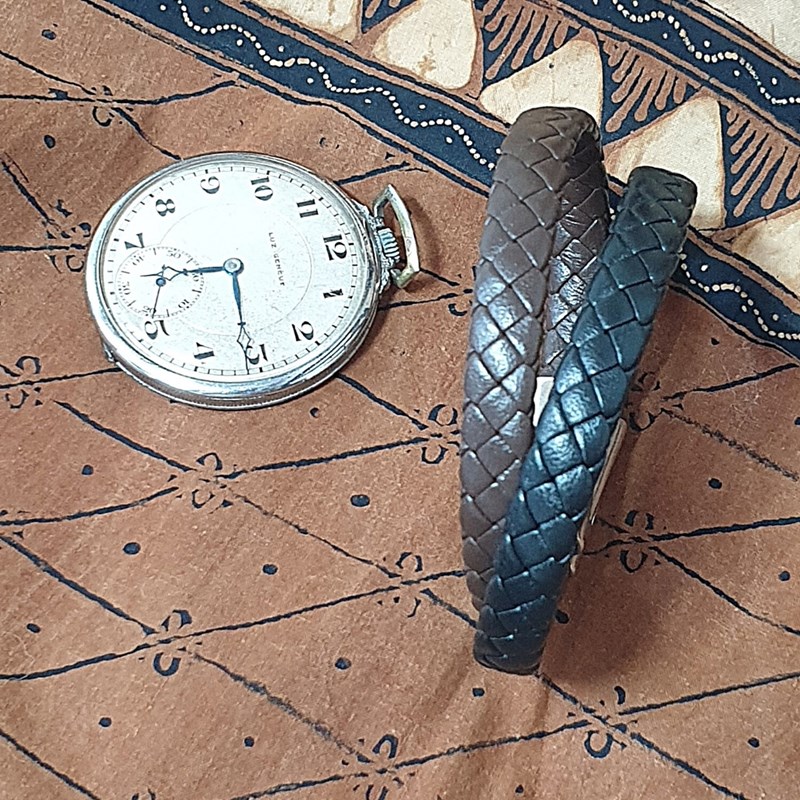 Bracelet en cuir homme noir Milo fait main