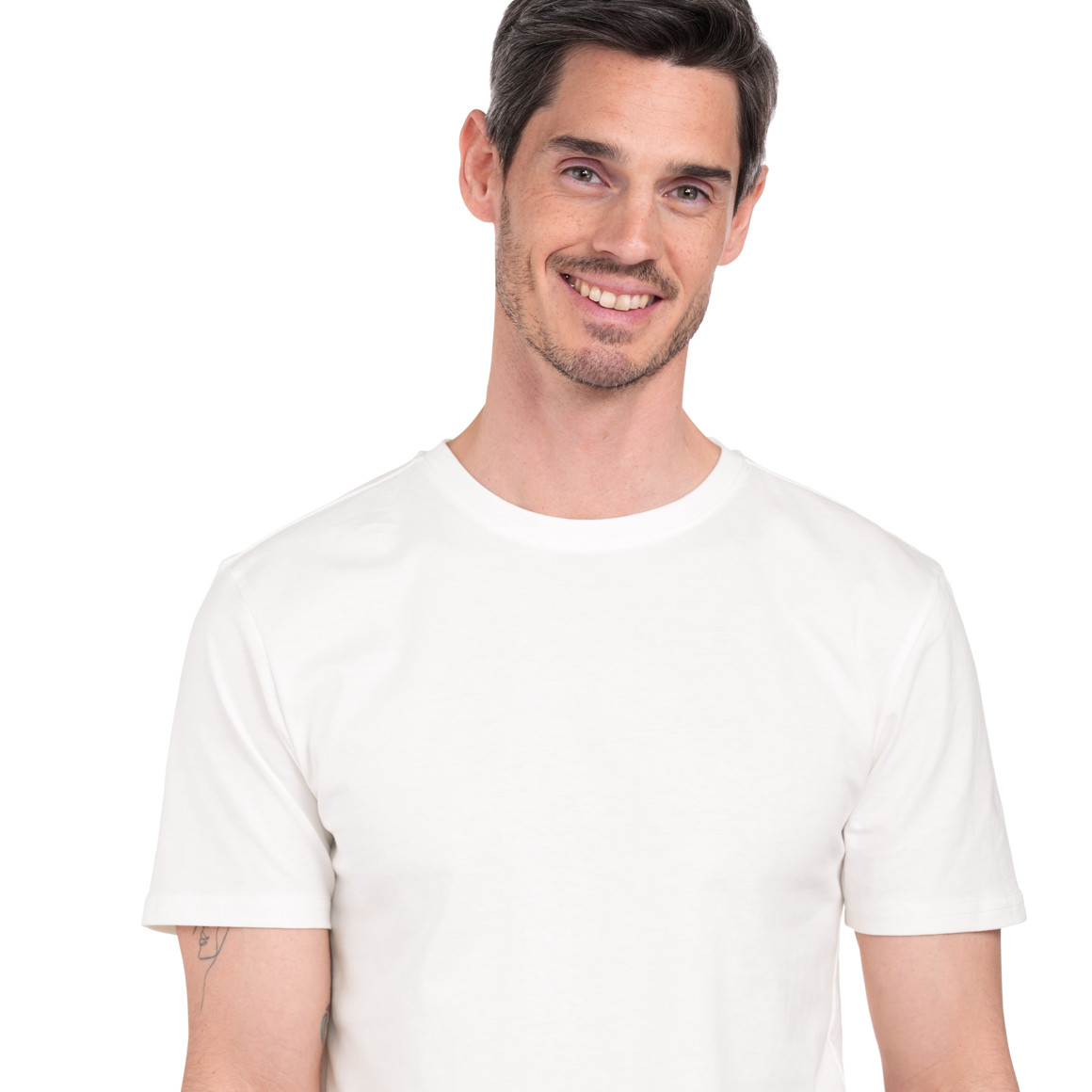Famy 3 Herren T-Shirts unifarben hellblau / weiss / dunkelblau