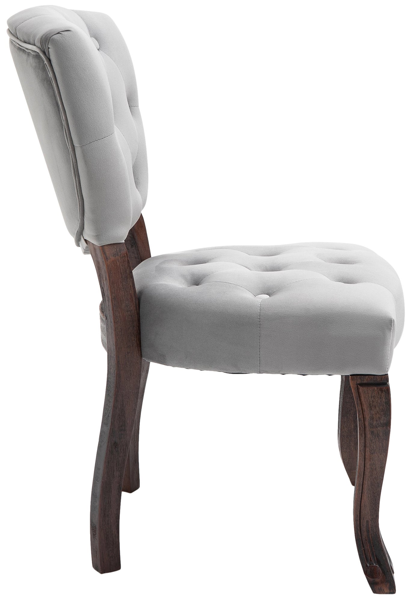 CLP Esszimmerstuhl Elysa Samt I Polsterstuhl Gesteppt Chesterfield Design I Lehnstuhl Mit Kautschukholz Gestell I Max. Belastbarkeit 120 kg