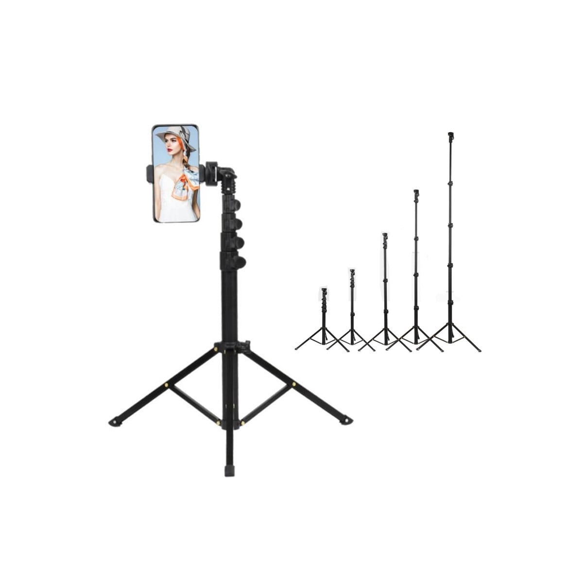 Mobilstativ / kamerastativ (45-160 cm) Svart