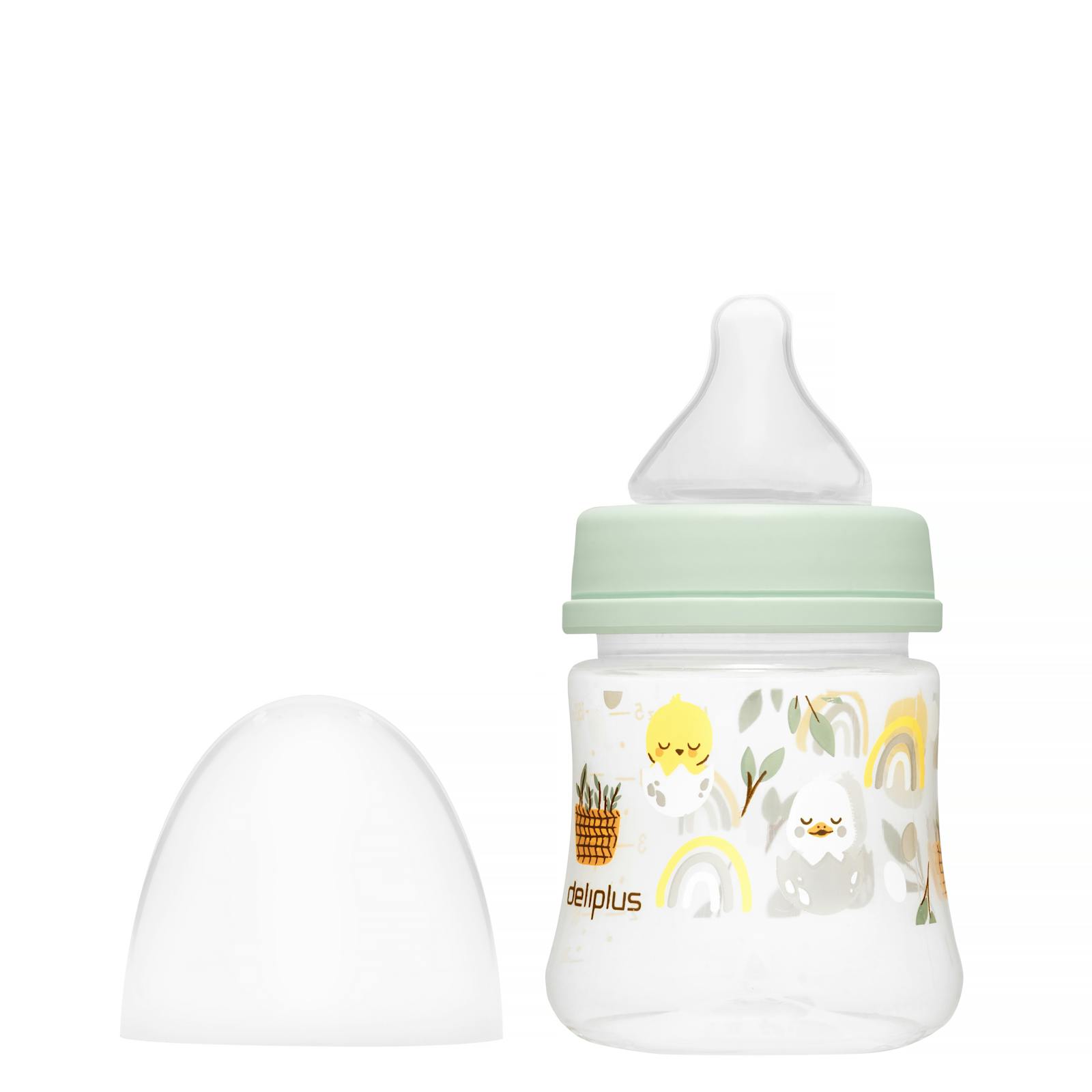 Biberon à tétine en silicone à débit lent Deliplus 150 ml + 0 mois
