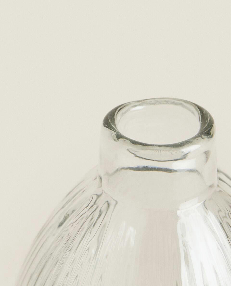 VASO DE VIDRO COM LINHAS
