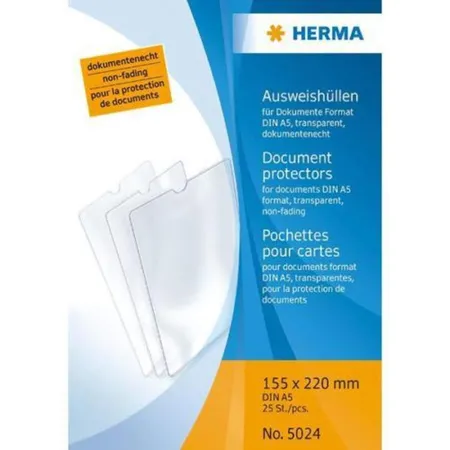HERMA Ausweishüllen transparent, 155 x 220mm, 25 Stück