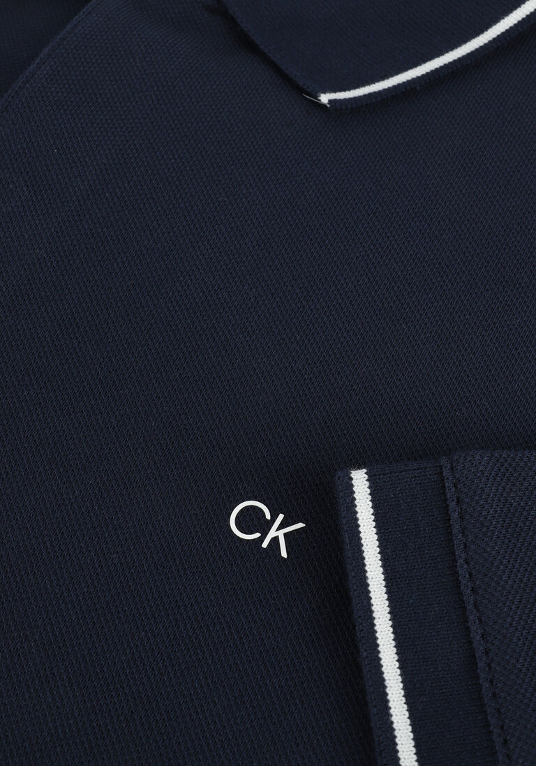 CALVIN KLEIN donkerblauwe calvin klein polo stretch pique tipping slim polo