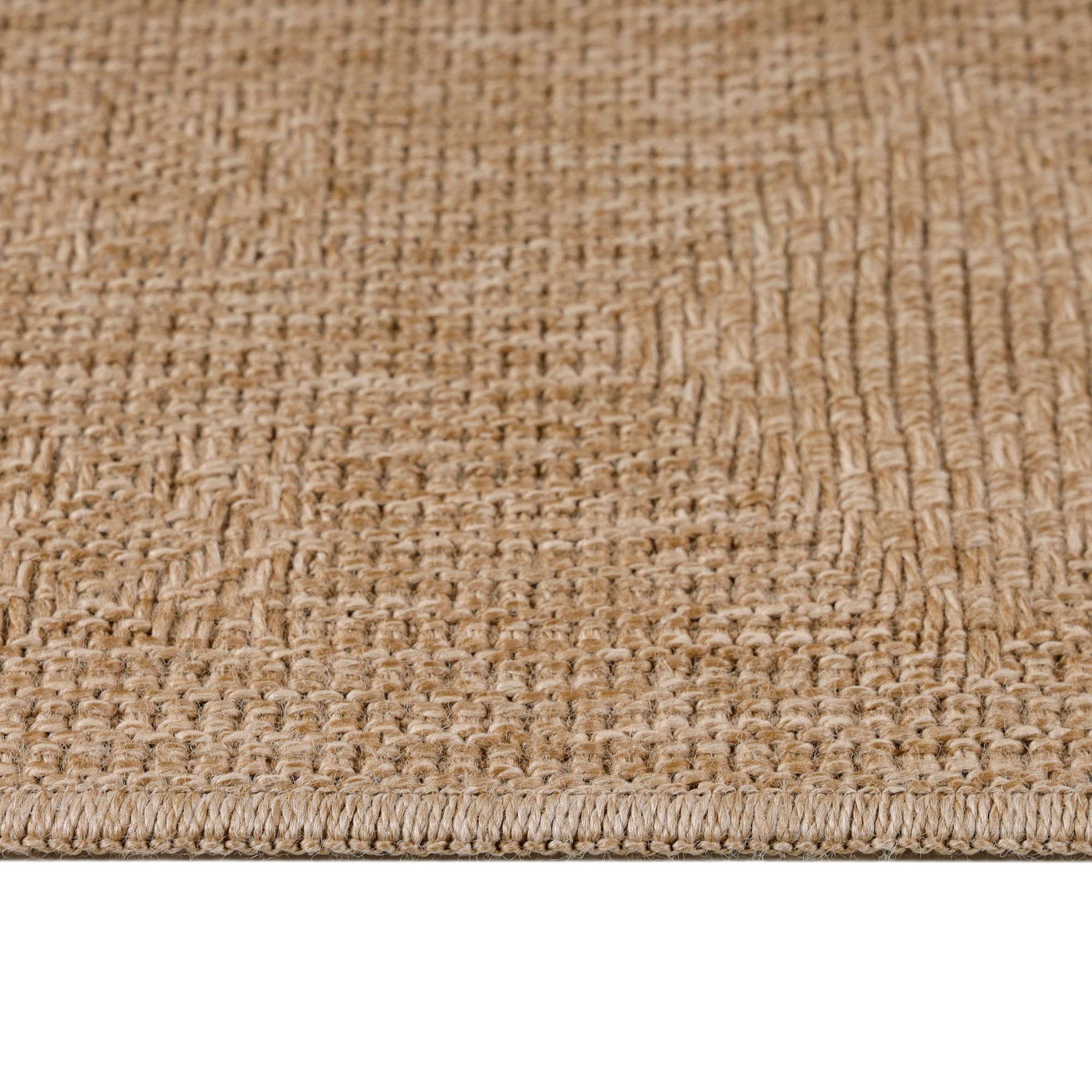 In & Outdoor Teppich Wetterfest Läufer Beige - Balkon Teppich Wasserfest