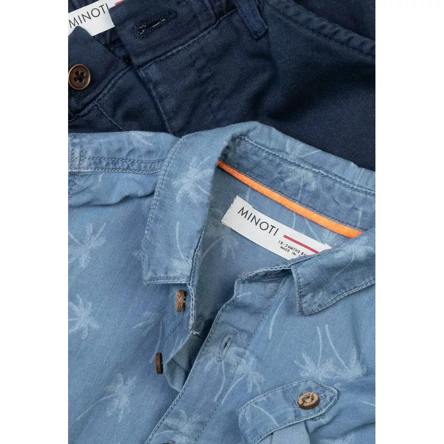 MINOTI T-Shirt und Hose im Set - Denim-BlauDunkelblau