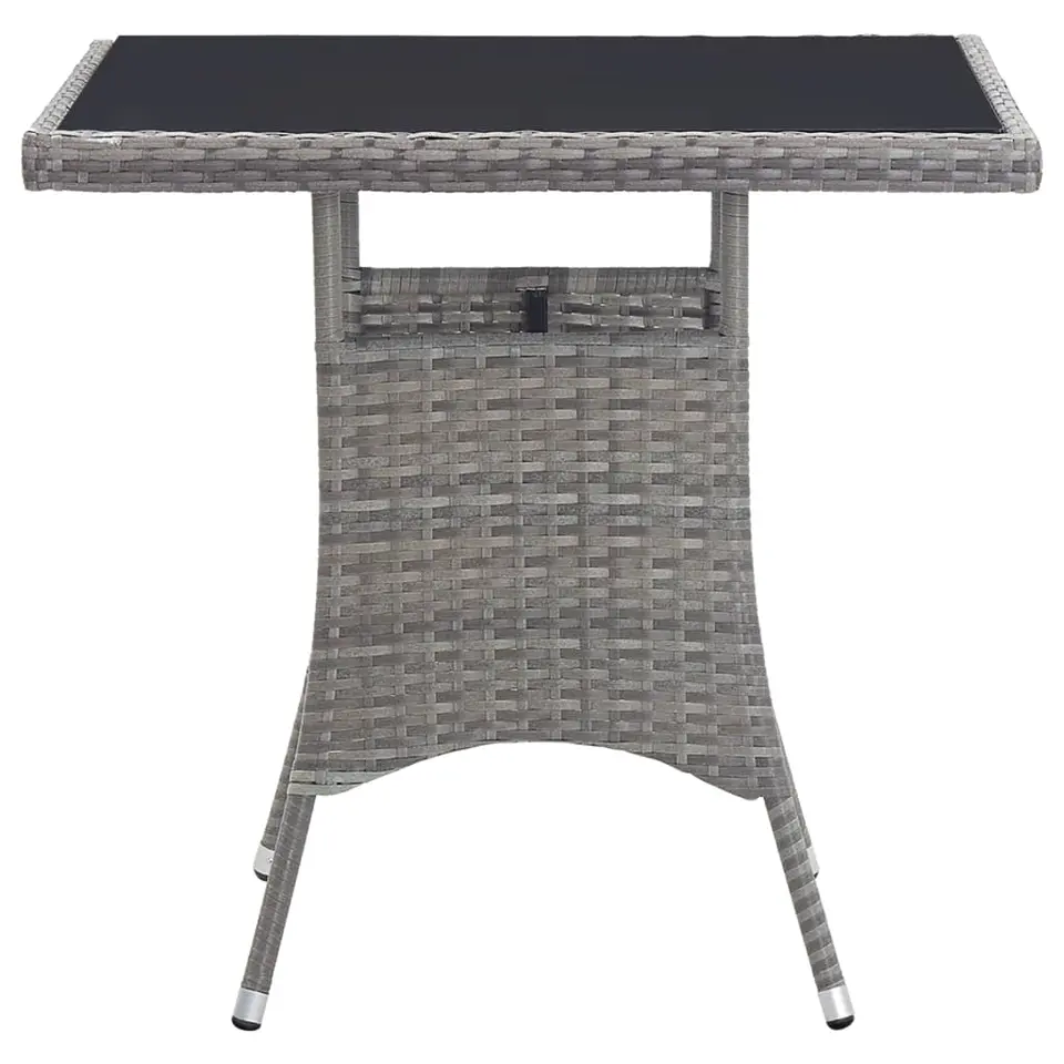 vidaXL - Tuintafel - Grijs - Poly rattan - 80 x 80 x 74 cm