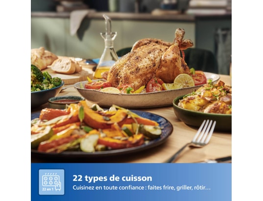 PHILIPS - Friteuse à air chaud HD9880/90 Air Fryer Connecté XXL noir Série 7000