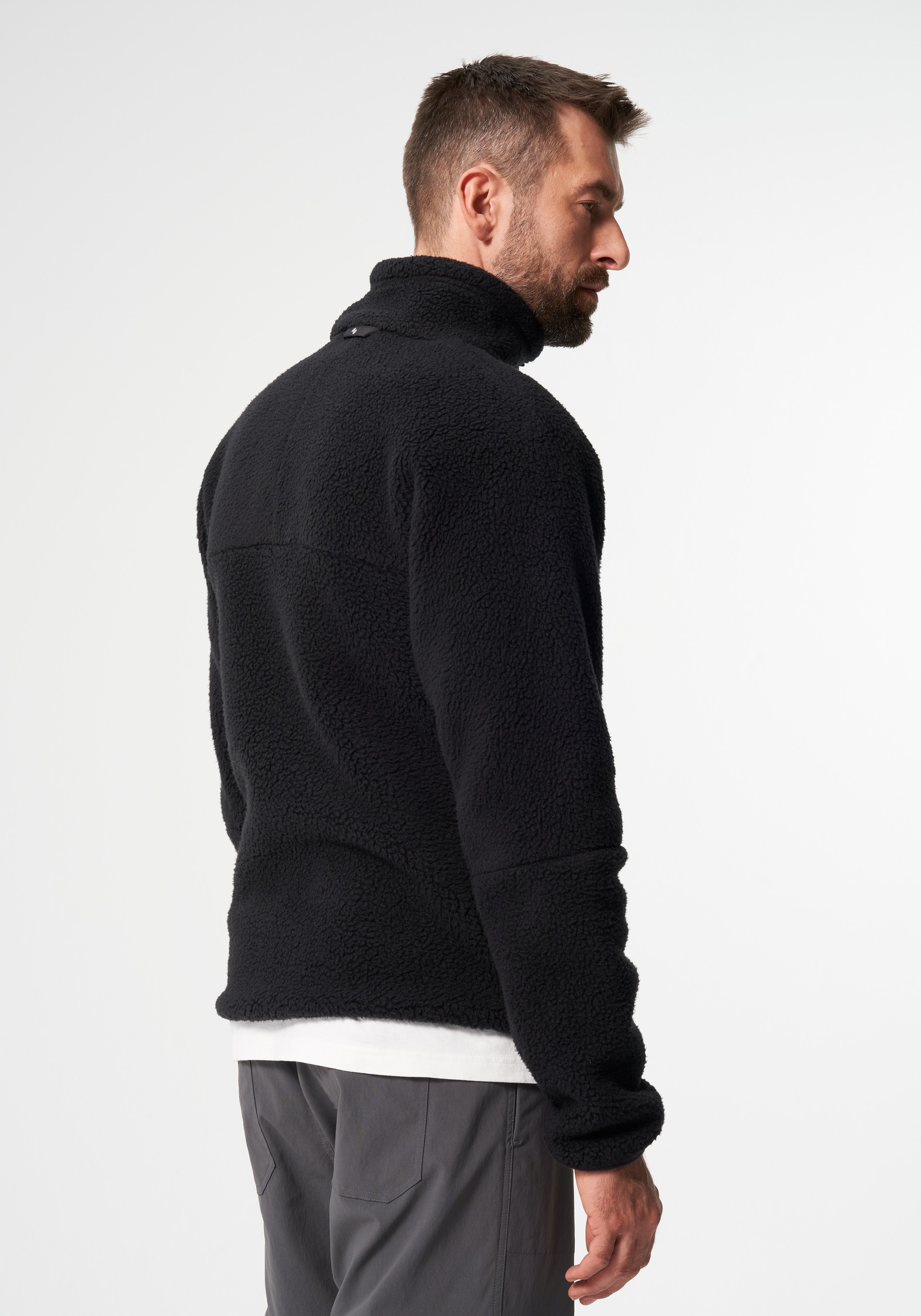 Pinqponq Herren-Fleecejacke Fleece Jacket Peat Black