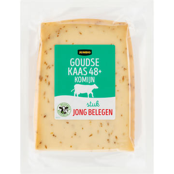Jumbo Goudse Kaas 48+ Komijn Jong Belegen Stuk 450 g