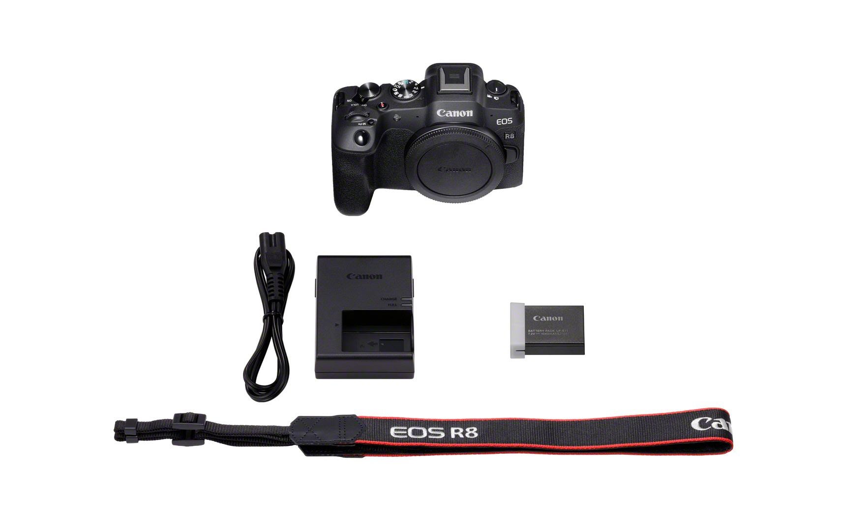 Fotokamera EOS R8 24-240mm Tasche 128 GB Kit<br>Vollformat-Hybridkamera mit Objektiv, Tasche und 128 GB Speicherkarte