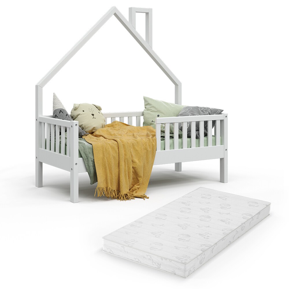 VitaliSpa Hausbett Kinderbett Spielbett Noemi 70x140cm Schubladen Rausfallschutz